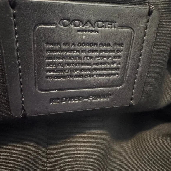 Coach Black Leather Tote with Gold Accents - Picture 7 of 13